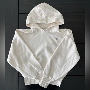 Aerie Cream Cropped Hoodie Sweatshirt - Size XS
